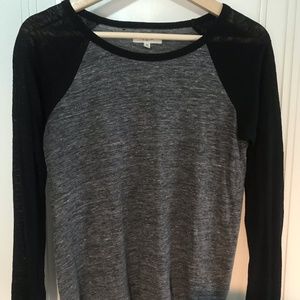 Madewell Long Sleeve Black & Gray Baseball Tee